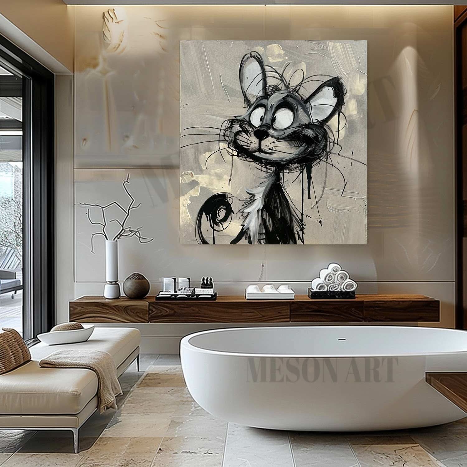 Tom Cat Pop Art for Sale Tom Cat Portrait Pop Canvas Wall Art Cat Minimalist Painting