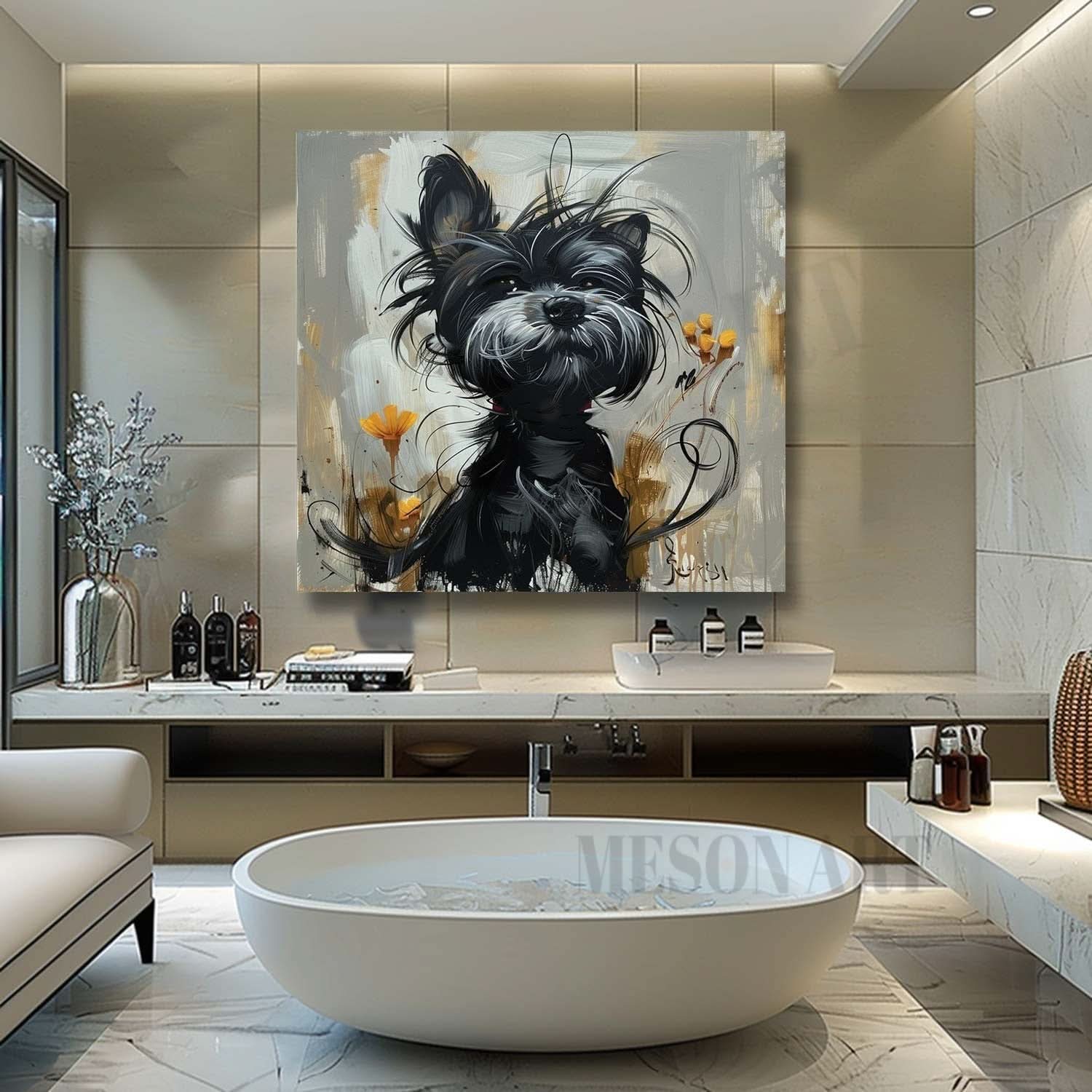 Schnauzer Portrait Art for Sale Schnauzer Portrait Canvas Wall Art Schnauzer Portrait Painting