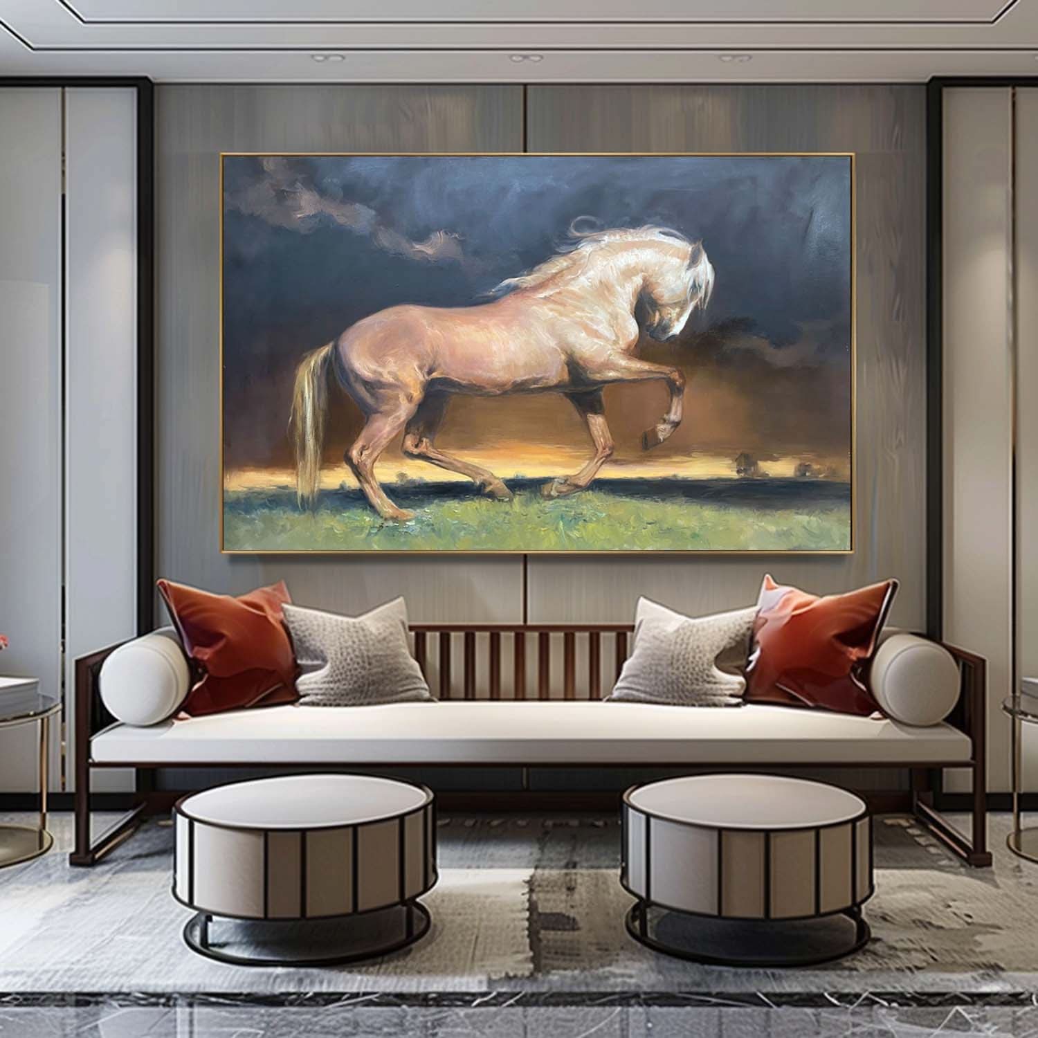 Brown Horse Oil Painting Hyperrealistic Brown Horse Art Realistic Horse Wall Art Brown Canvas Art