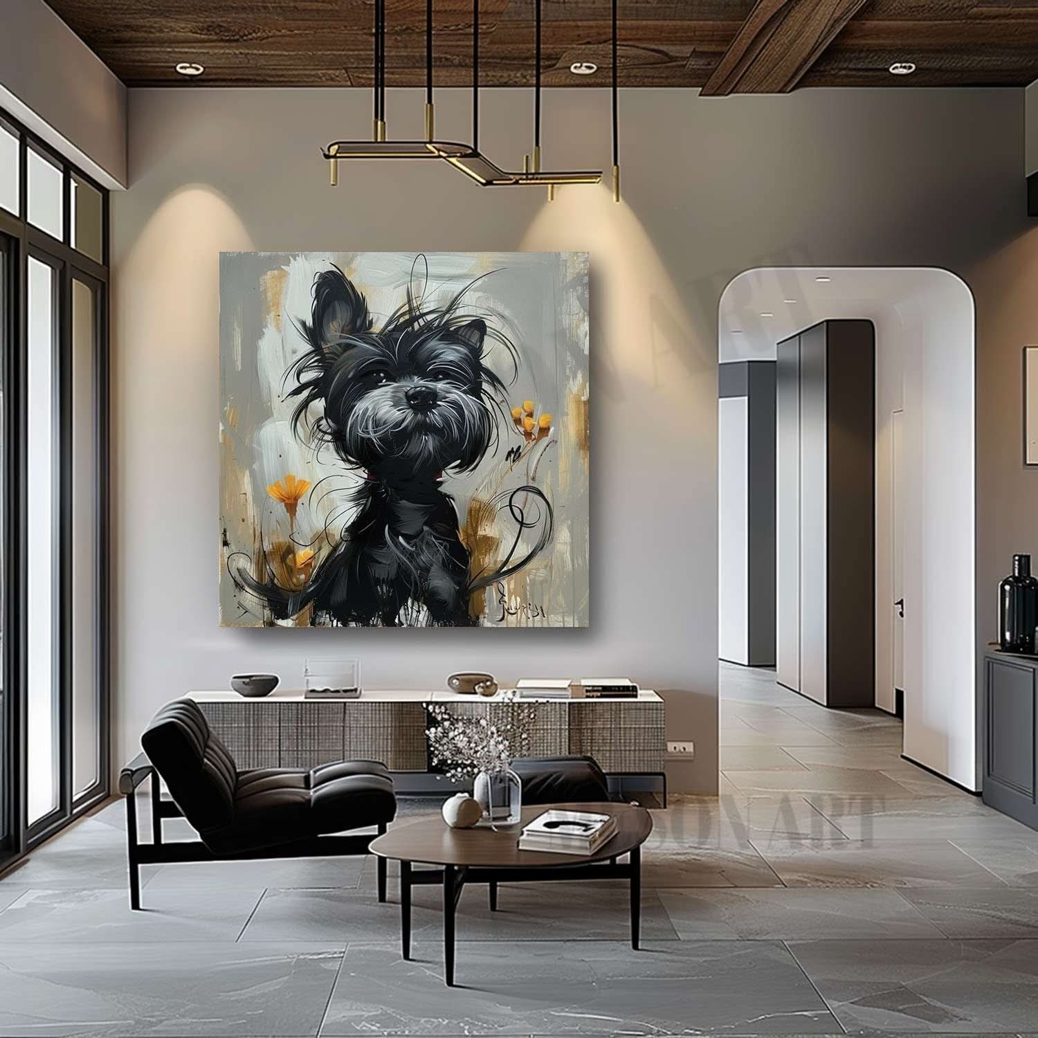 Schnauzer Portrait Art for Sale Schnauzer Portrait Canvas Wall Art Schnauzer Portrait Painting