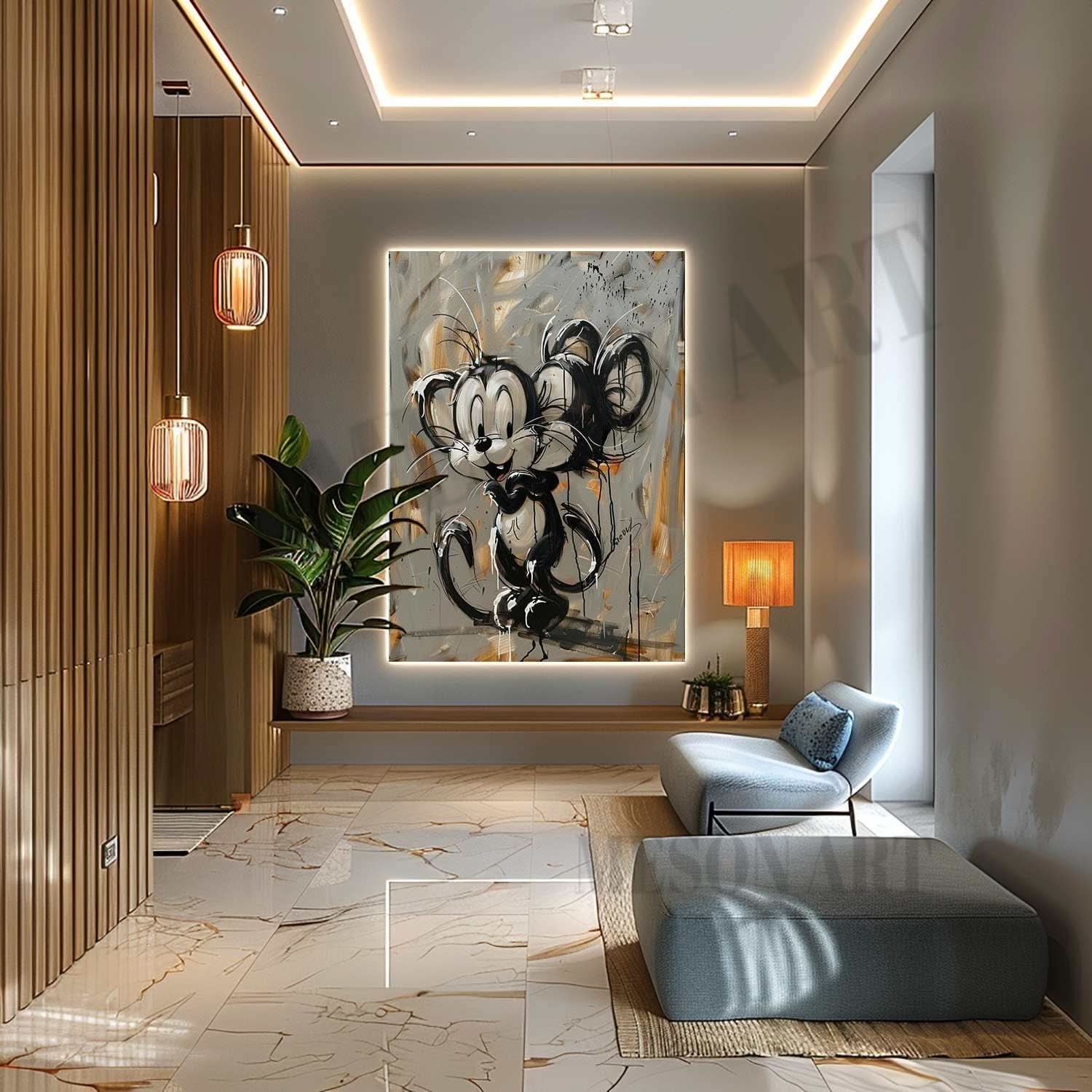 Mickey Mouse Graffiti Art for Sale Mickey Mouse Canvas Wall Art Mickey Mouse Cartoon Painting