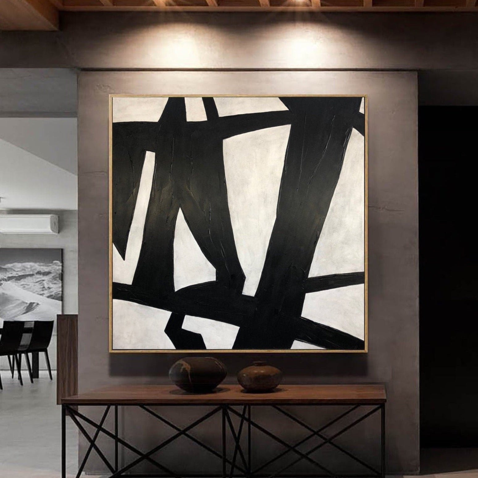 Black & White Abstract Canvas Wall Art -  Abstract Canvas Wall Art