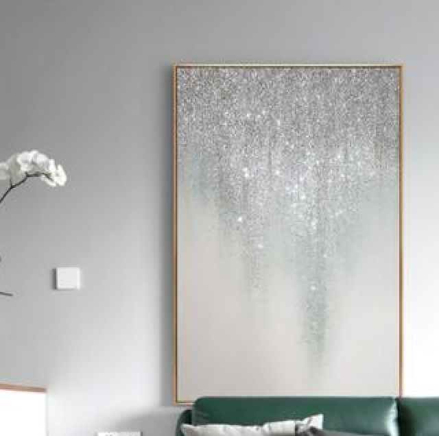Shimmer-White | Elegant Textured White & Silver Abstract Oil Painting