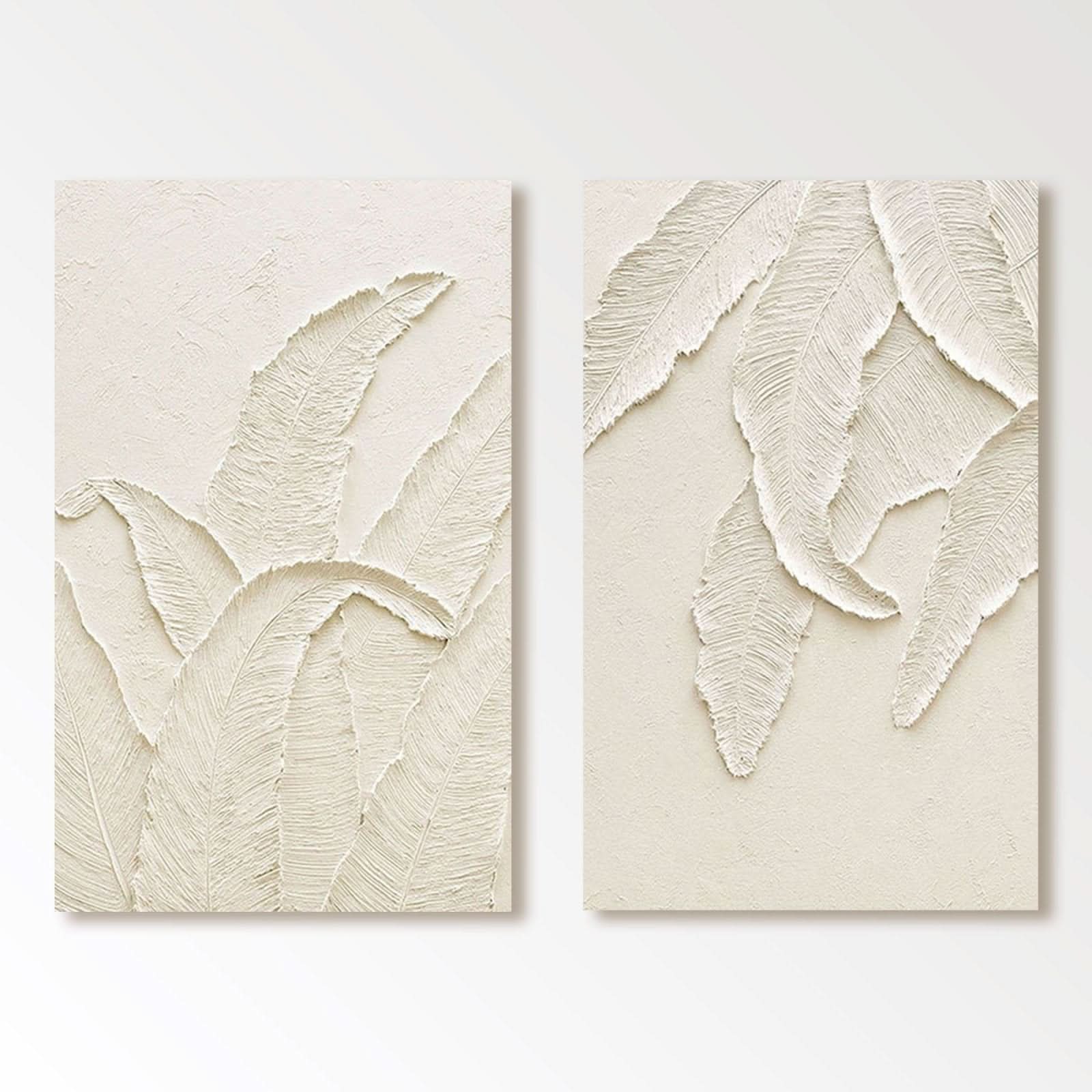 Plaster Painting "Leaf Whispers" - nukeart