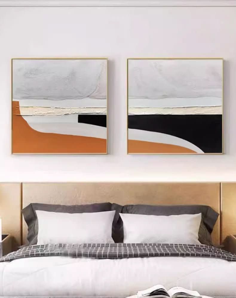 Textured Painting "Embrace at Dusk" - nukeart