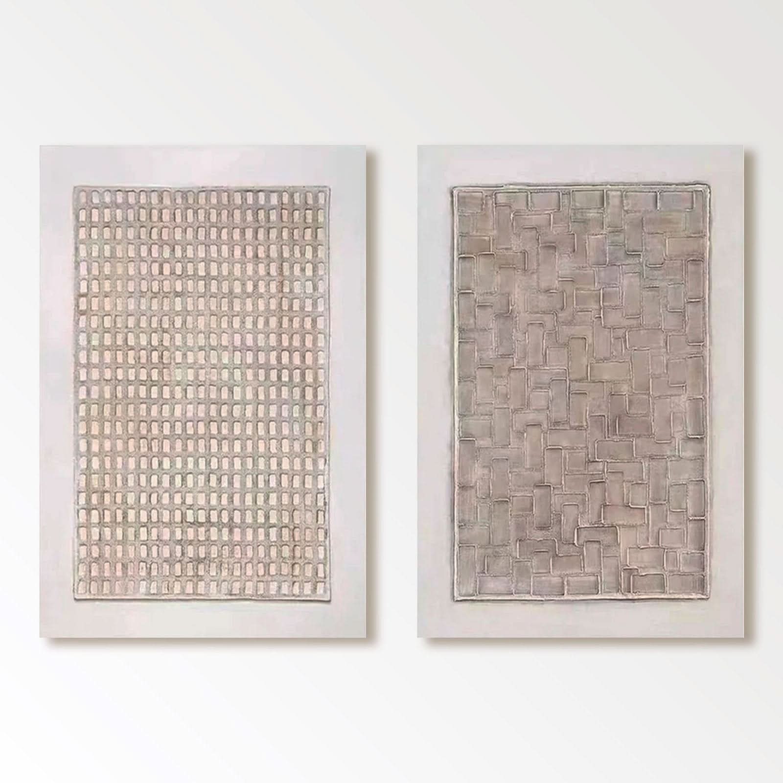 Wabi Sabi Abstract Painting "Structured Harmony" - nukeart