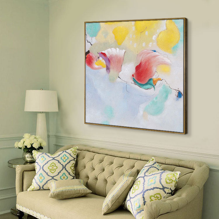Large Abstract Painting On Canvas Light Blue Painting Contemporary Painting | Ever leave or forsake
