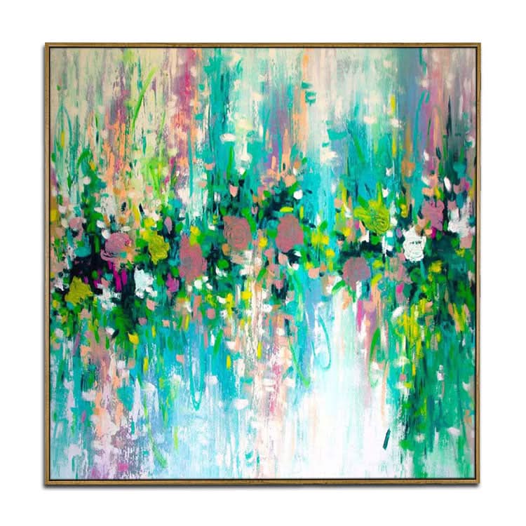 Peinture à l'huile abstraite Peinture à l'huile de salon Peinture originale faite à la main Art de la mode Peinture rouge bleu et vert Oeuvre d'art | Le chemin du paradis 