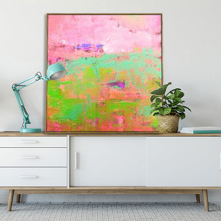 Oil Painting Canvas Abstract Canvas Wall Art Oversized Painting Hand Made Art Gold Painting Orange Painting Pink Art Canvas | Texture painting