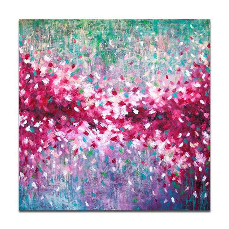 Modern Acrylic Painting Hand Painted Oil Painting Canvas Wall Art Big Size Painting White And Red Painting | Mirror Flower