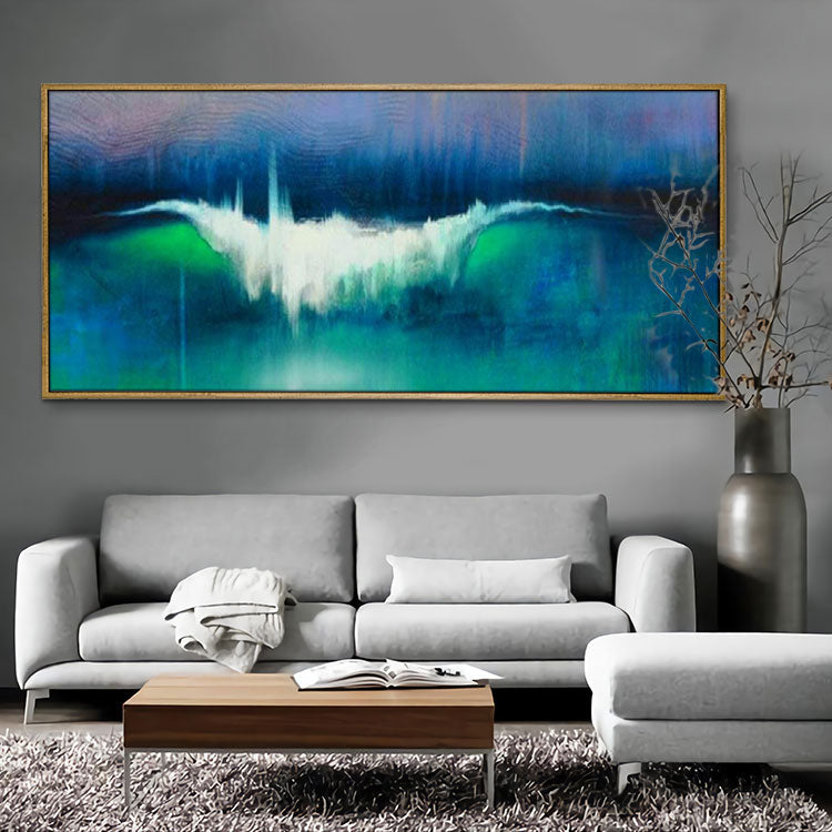 Blue Painting White Painting Green Art Canvas Oil Painting Original Modern Paintings Large Bedroom | Leap