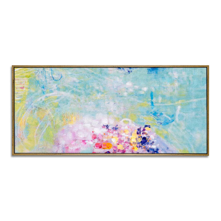 Original Art Painting Large Canvas Art Bedroom Handmade Painting Light Blue Painting Red Painting Yellow Painting | Dream of flowers