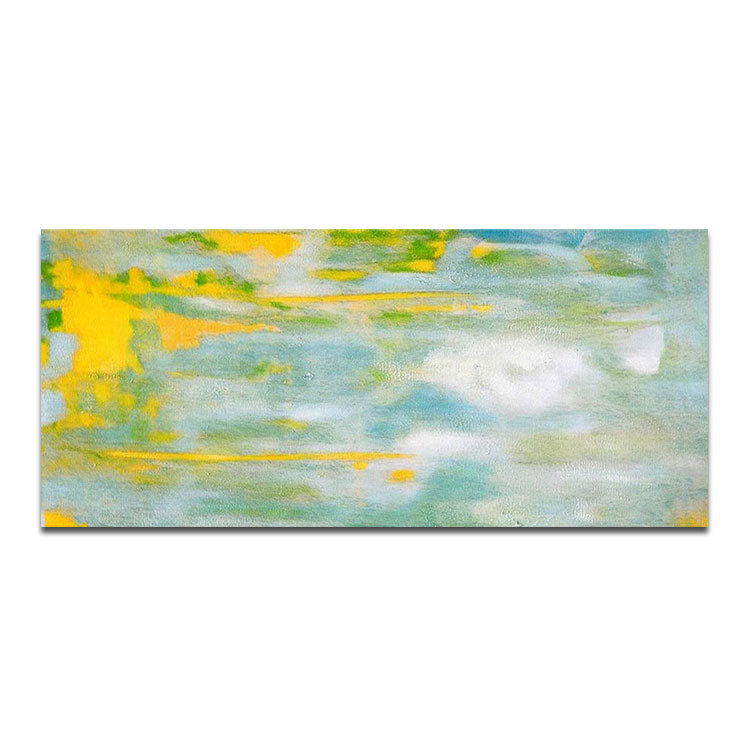 Abstract Landscape Art in Yellow, Green,and White | Simple art