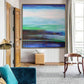 Handmade Canvas Oil Painting Big Size Painting Oil Painting Original Modern Acrylic Painting Green Blue Wall Art Painting | Wetland landscape