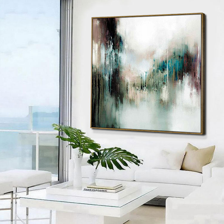 Hand Painting Oil Canvas Original Oil Painting Large Canvas Art Wall Art Canvas Green Black Painting Artwork | The world outside the window