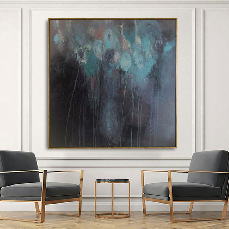 Handmade Canvas Painting Original Oil Painting Large Canvas Art Bedroom Oil Painting Modern | The storm night
