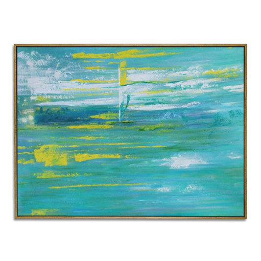 The Breeze Is Blowing And The Clouds Are Drifting - Handmade Landscape Wall Art Abstract Oil Painting on Canvas