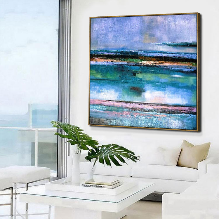 Large Modern Painting Oil Hand Painting Modern Paintings Large Blue Painting | Moonlight and the Sea