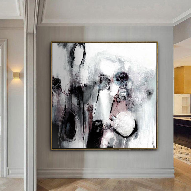 Black White Wall Art Painting Oil Painting Modern Oil Painting Original Large Modern Painting | A scene of horror