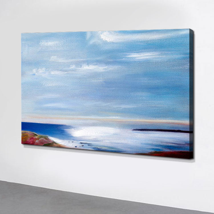 The Sky And The Sea - Hand Made Sea Canvas Oil Painting Landscape Wall Art