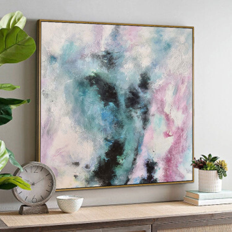 Extra Large Abstract Art Colorful Wall Art Frame Acrylic Painting On Canvas Modern Handmade Canvas Wall Painting | An aerial view of a mountain