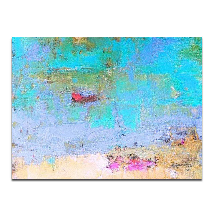 Abstract Painting Original Large Painting Coastal Landscape Painting Texture Art Abstract Acrylic Painting On Canvas | Lotus pond