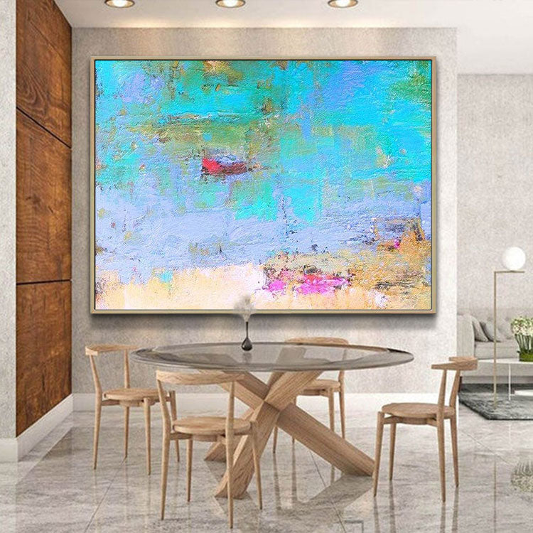 Abstract Painting Original Large Painting Coastal Landscape Painting Texture Art Abstract Acrylic Painting On Canvas | Lotus pond
