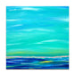 Sky Blue Painting Silver Leaf Painting Dark Blue Painting Modern Art Painting Canvas | Ocean painting