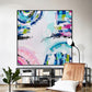 Handpainted Contemporary Acrylic Painting Blue and Pink Abstract Wall Art