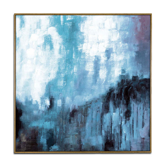 Living room decoration painting Handmade Oil Painting Blue White Painting | Mountain