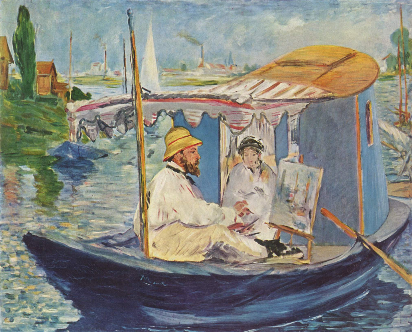 Claude Monet in his studio Argenteuil