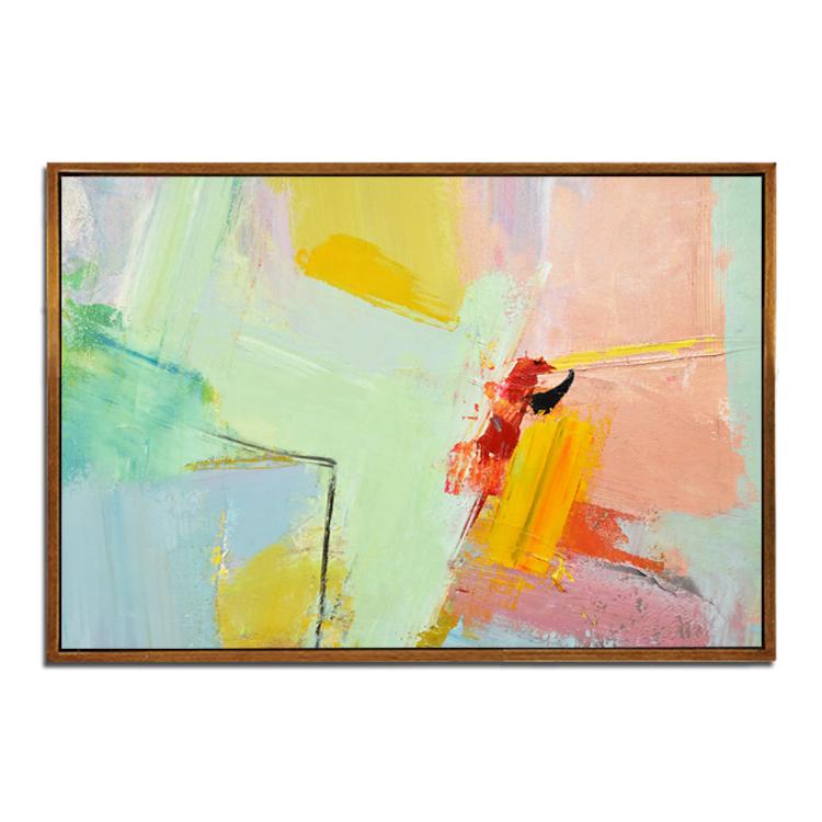 Yellow Abstract Art Beige Painting Canvas Oil Painting Contemporary Art Abstract | Dangling island