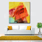 Hand Painted Art Oil Painting Original Large Canvas Art Bedroom Oil Painting Modern Red Orange Painting | Woman in a red wedding dress