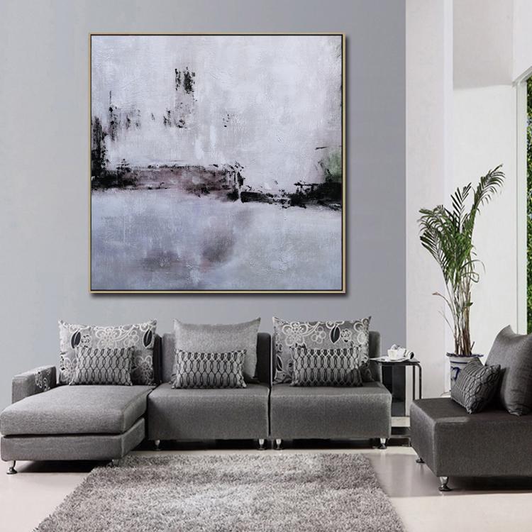 Modern Paintings Large Painting Handmade Living Room Red And Black Painting Gray Painting | The forest after the fog