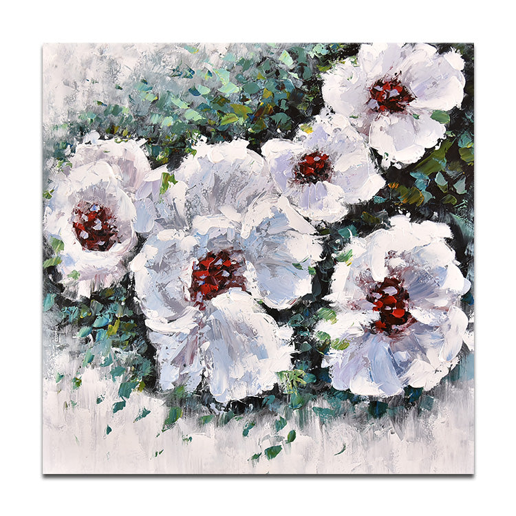 Large Acrylic Abstract Painting White Painting Leaf Painting Original Art Painting | Flowers