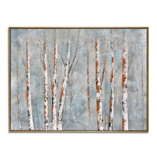 Grove - Handmade Birch Forest Canvas Painting Tree Wall Art
