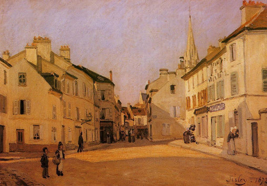 Square in Argenteuil Also Known As Rue De La Chaussee - Hand Painting Landscape Painting City Canvas Wall Art