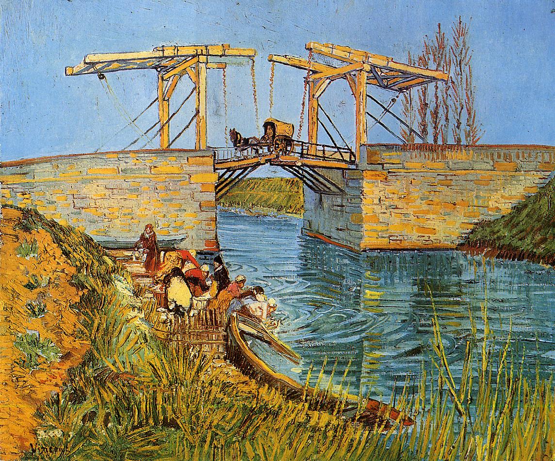 The Langlois Bridge at Arles with Women Washing 1