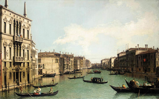 Venice The Grand Canal Looking North East from Palazzo Balbi to the Rialto Bridge